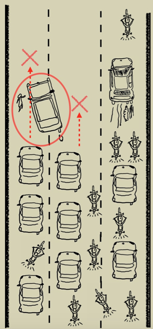 Common causes of traffic congestions are wrong parking or stopping by songtaews