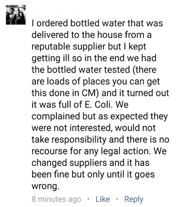 Bottled water in Thailand safe?