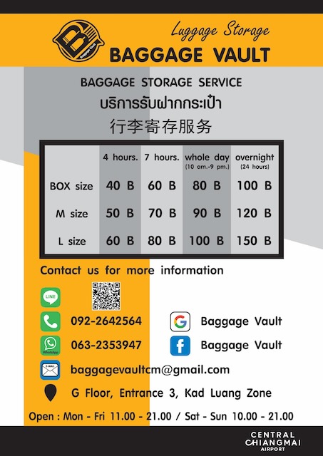 Money exchange and luggage service Chiang Mai