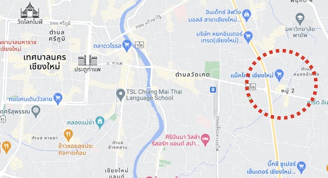 Kane erotic Spa Chiang Mai Map