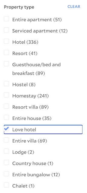 Love hotels in Thailand are very common