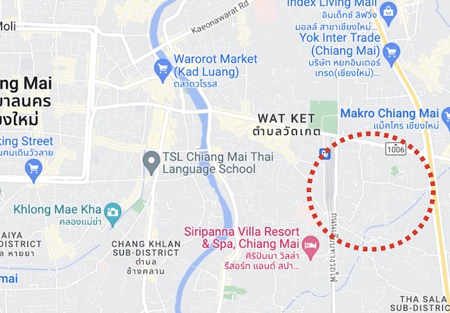 Marina Massage rough map Chiang Mai