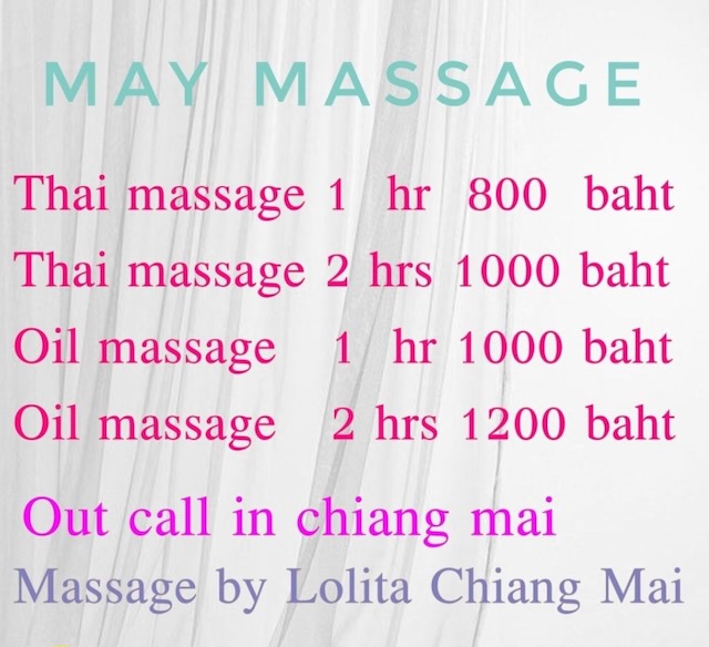 May outcall Massage Chiang Mai menu