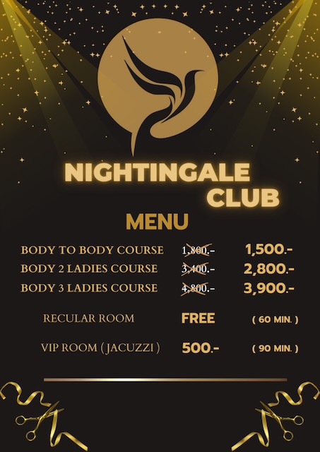 Nightingale Club erotic body to body massage Chiang Mai menu