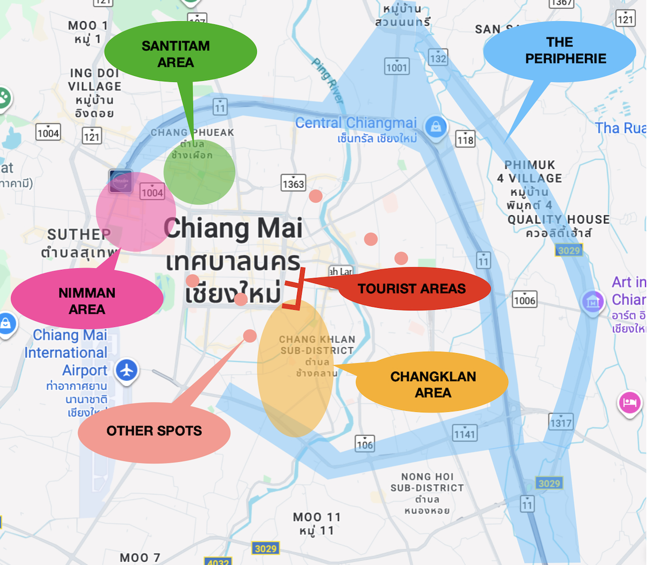 Erotic Zones in Chiang Mai - best areas for happy ending massage, erotic massage, nuru massage, brothels and other full service options