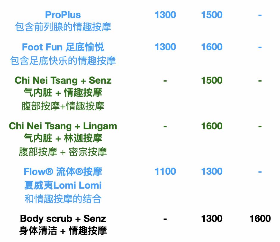 Senz Diva 抓龙筋清迈 菜单