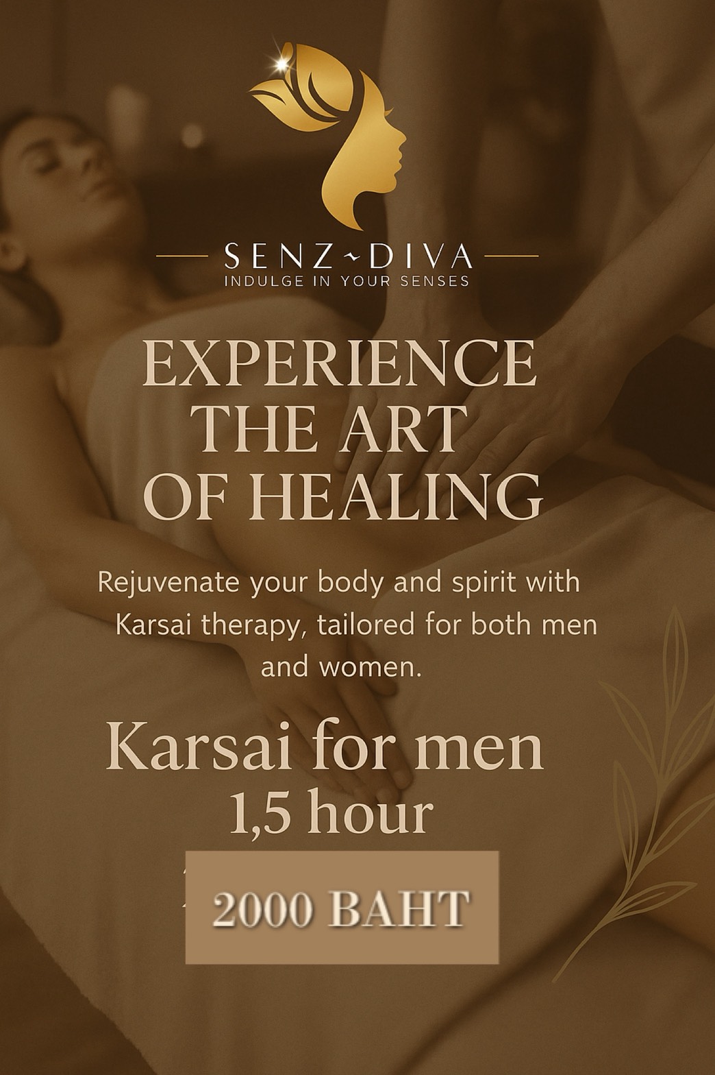 Senz Diva Massage Chiang Mai exciting menu