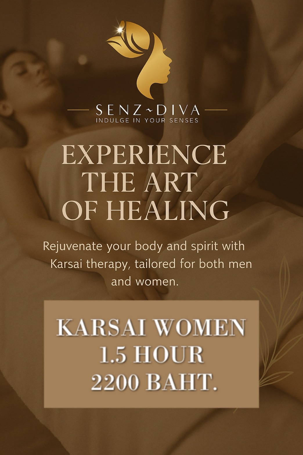 Senz Diva Massage Chiang Mai exciting menu