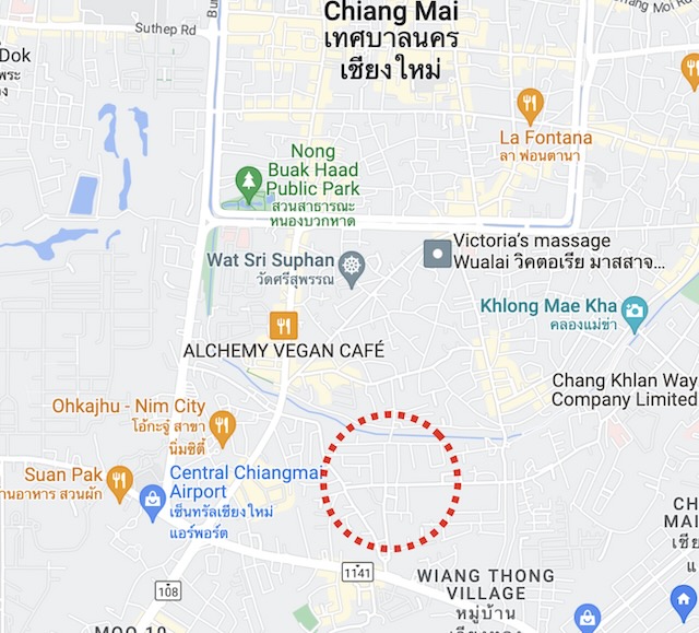 Vida Spa erotic massage and full service Chiang Mai map
