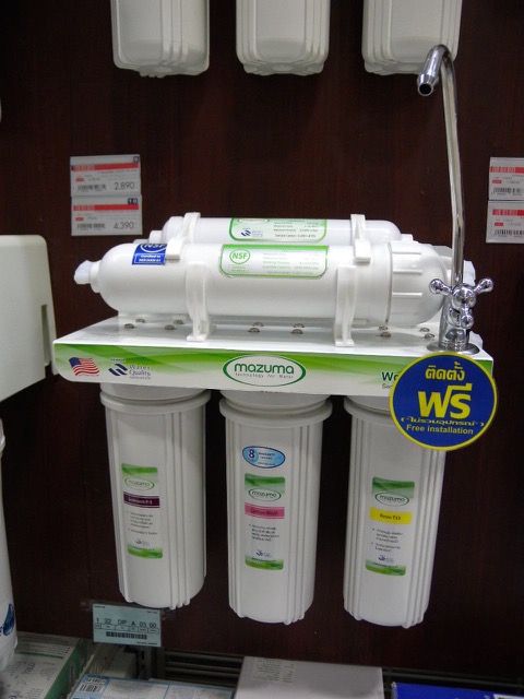 Various popular water filtration systems for sale in Thailand